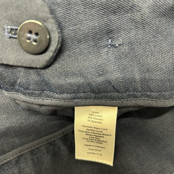 Talbots Navy Blue Linen Wide Leg Pants 20 Women’s Petite - Picture 5 of 8